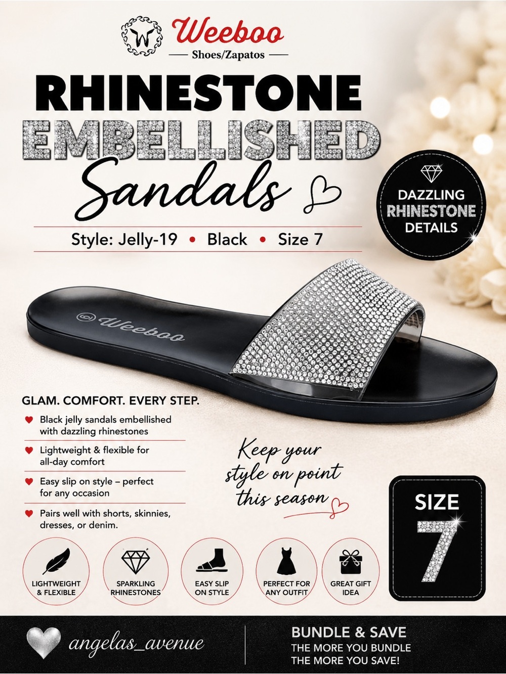 Rhinestone Embellished Sandals